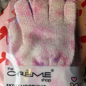The Crème Shop Pink and Purple Skin Smoothing Gloves